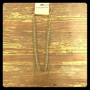Lucky brand 3 tier silver and gold necklace